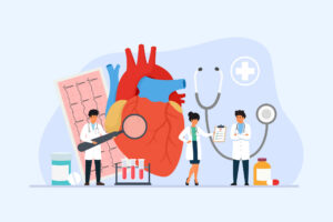 Human internal organ treatment and diagnostic. Vector illustration of healthcare concept.