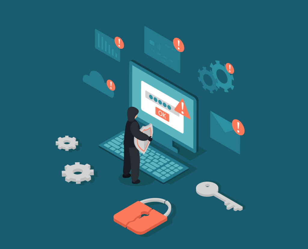Hacker Isometric Vector illustration.